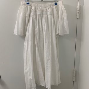 Anthropology White Off The Shoulder Dress